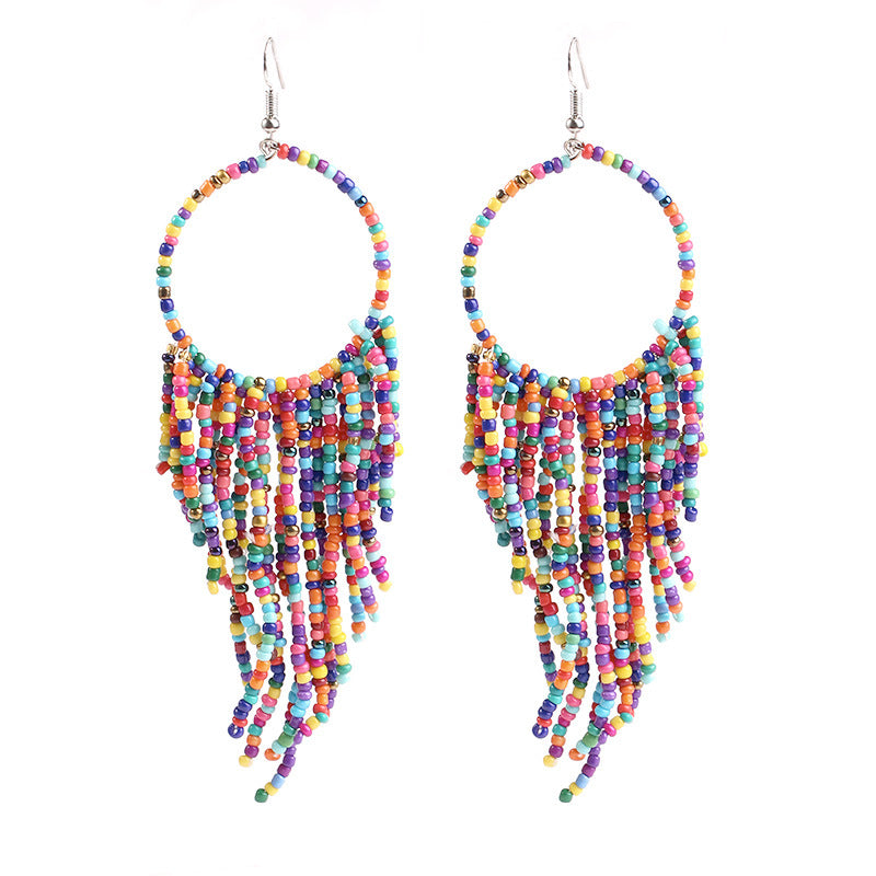 Wholesale Vintage Bohemian Long Bead Earrings